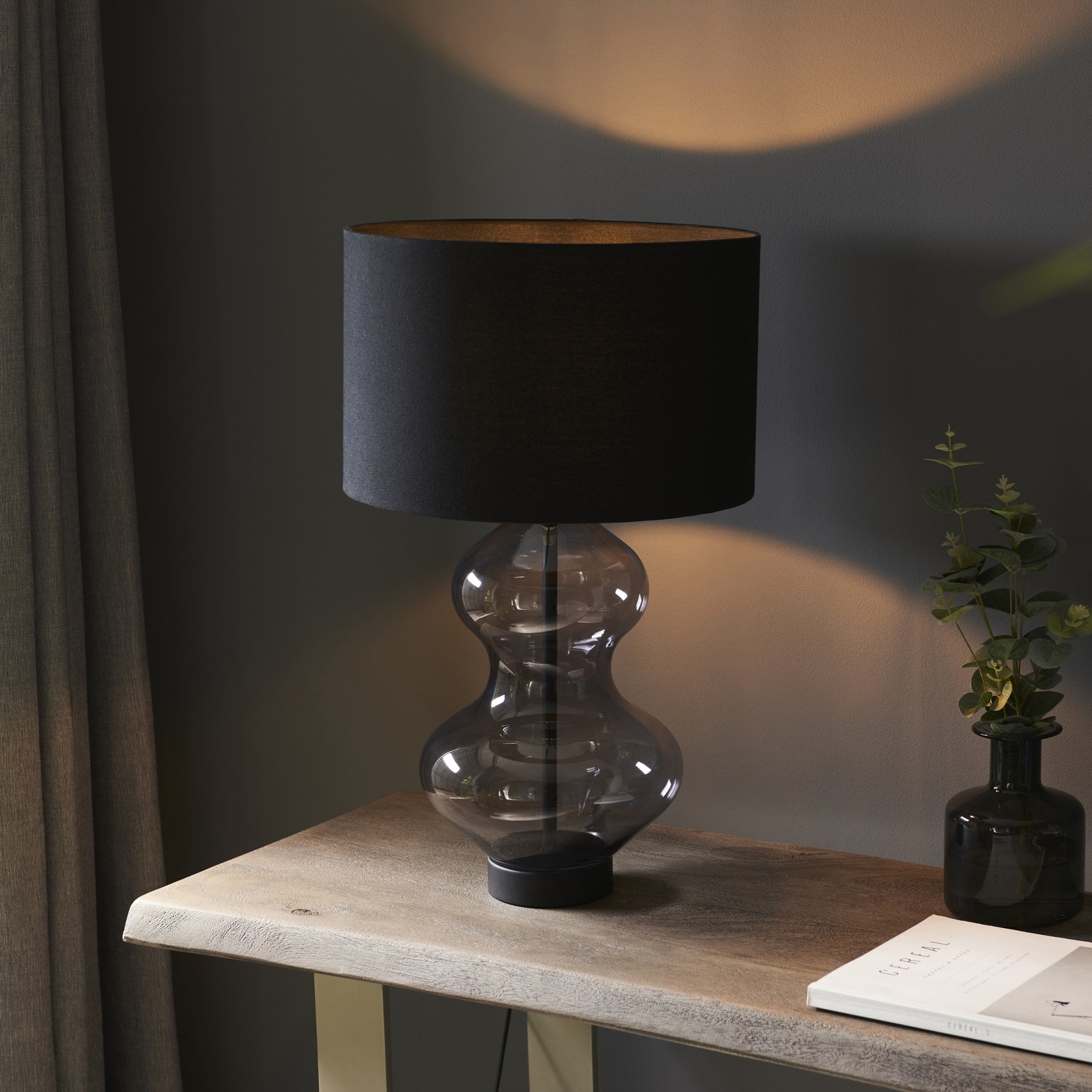 Endon Kelda Shaped Touch Table Lamp - Matt Black
