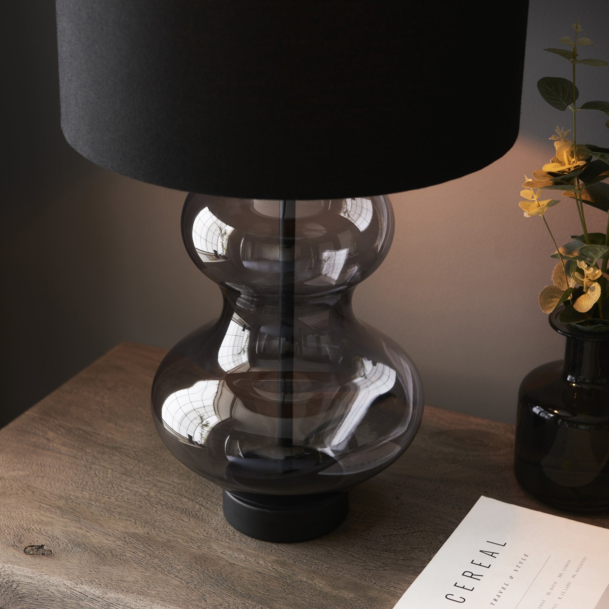 Endon Kelda Shaped Touch Table Lamp - Matt Black
