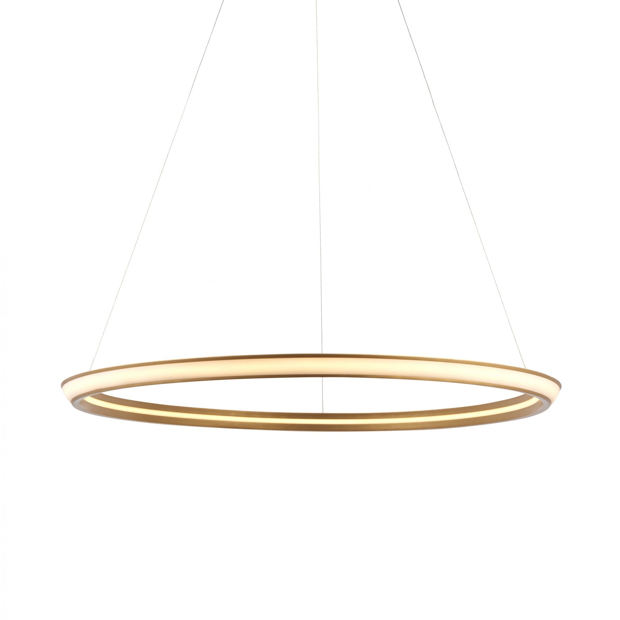 Utopia Circle LED Ring Pendant - Satin Gold