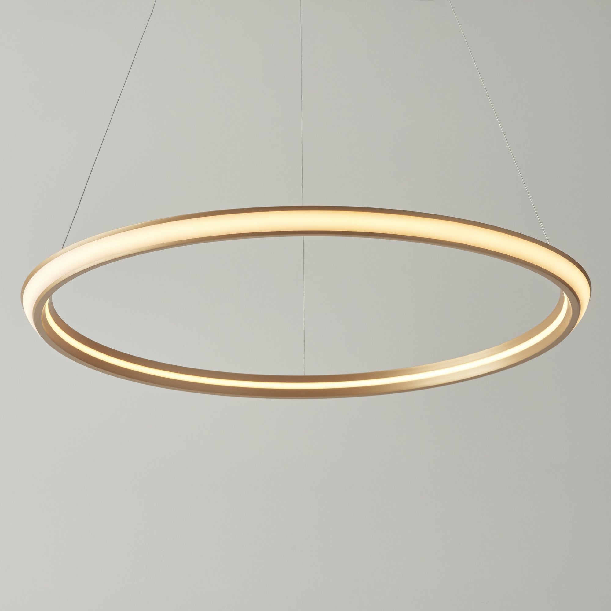 Utopia Circle LED Ring Pendant - Satin Gold