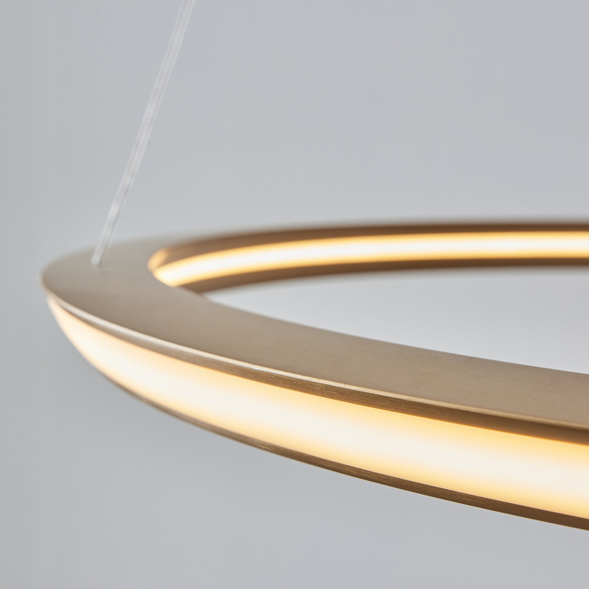 Utopia Circle LED Ring Pendant - Satin Gold