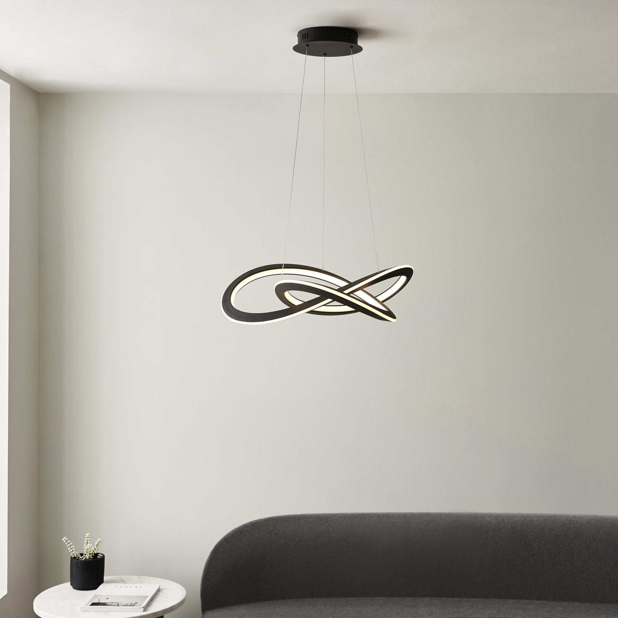 Endon Espina LED Ceiling Pendant - Textured Black