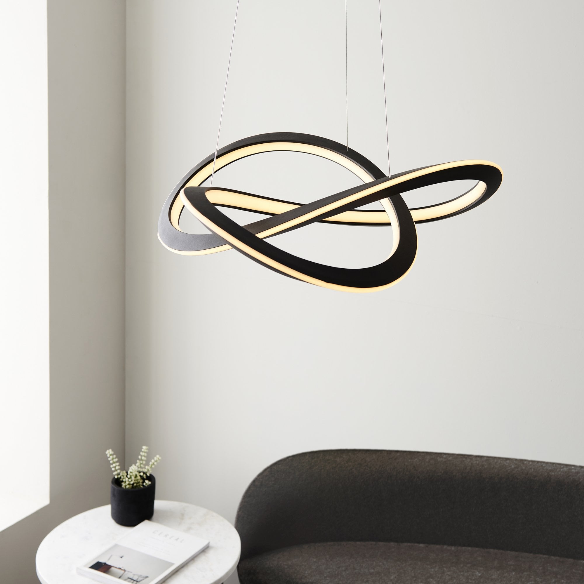 Endon Espina LED Ceiling Pendant - Textured Black