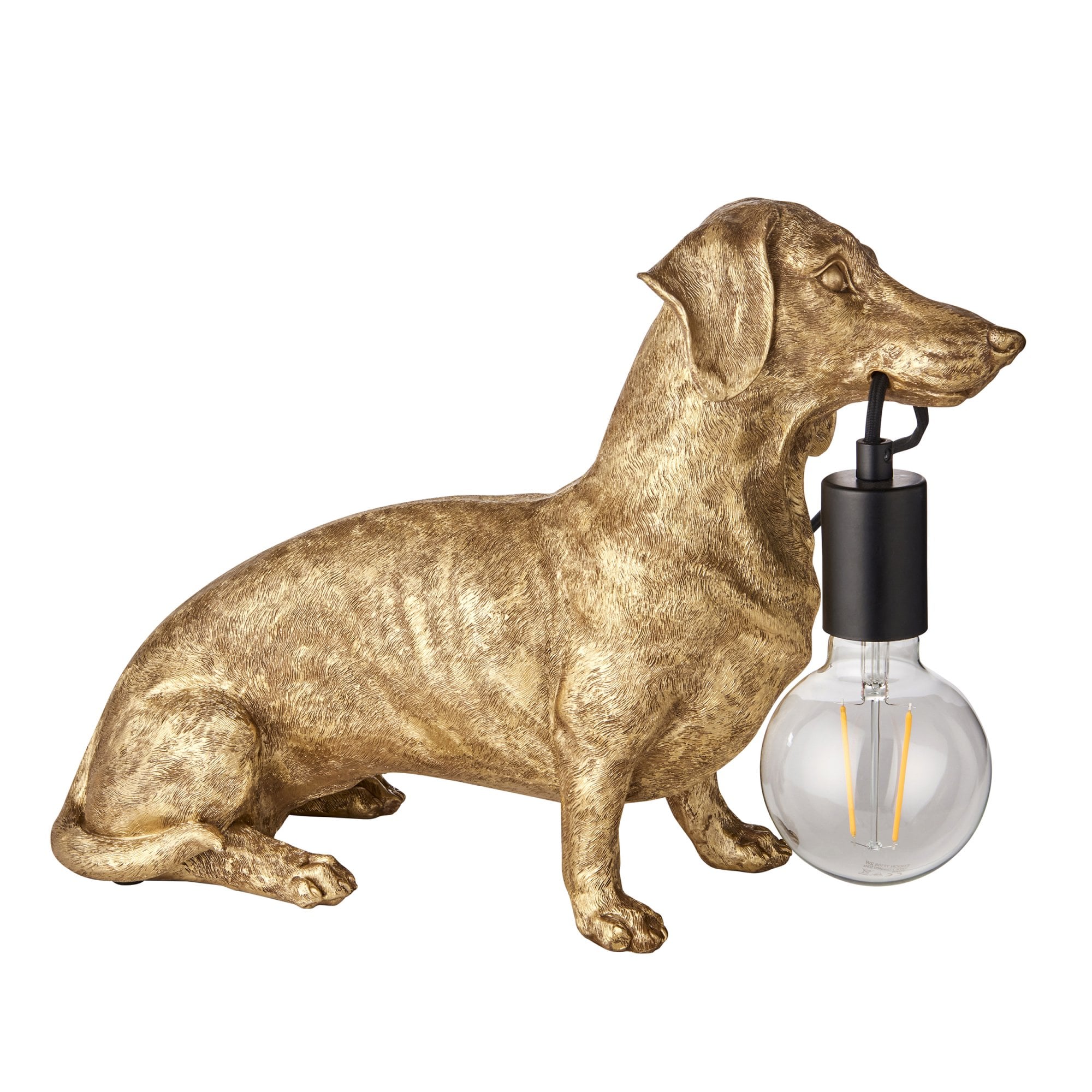 Utopia Slinky The Dachshund Table Lamp - Vintage Gold
