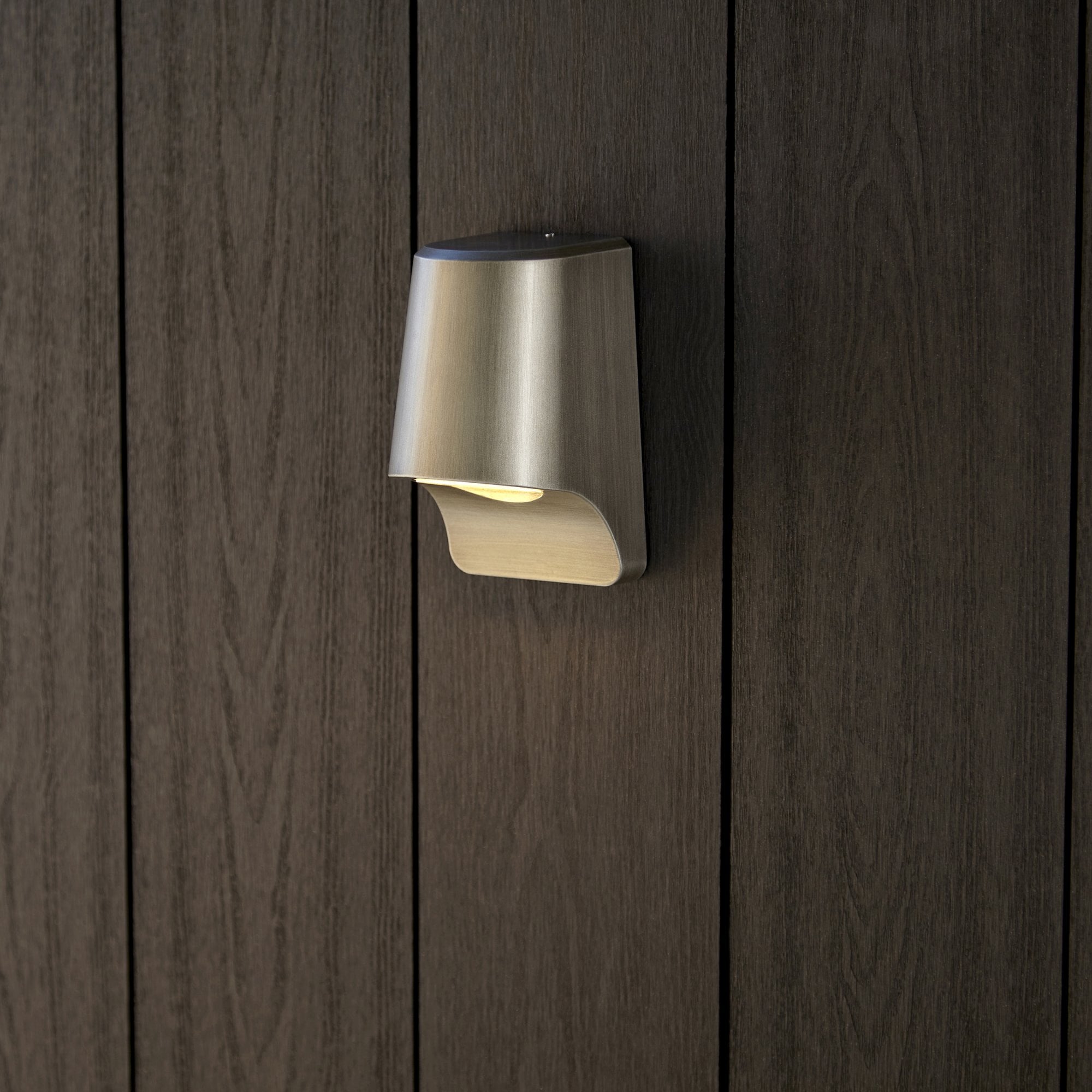 Utopia Compact Die Cast IP44 LED Wall Light - Aged Pewter & Frosted Glass