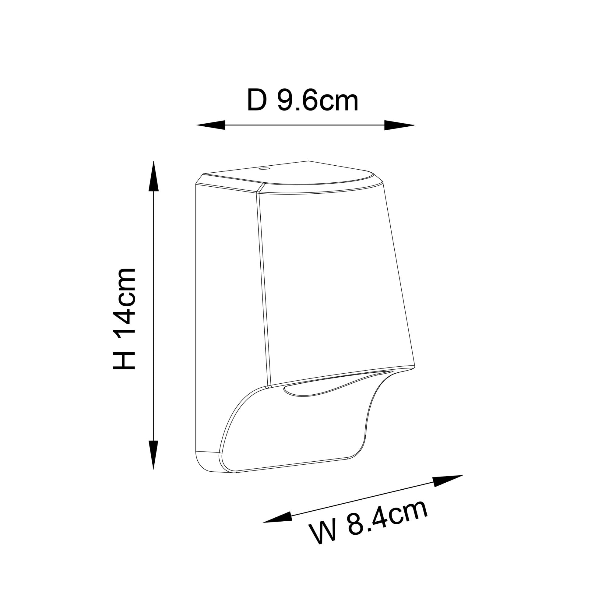 Utopia Compact Die Cast IP44 LED Wall Light - Aged Pewter & Frosted Glass