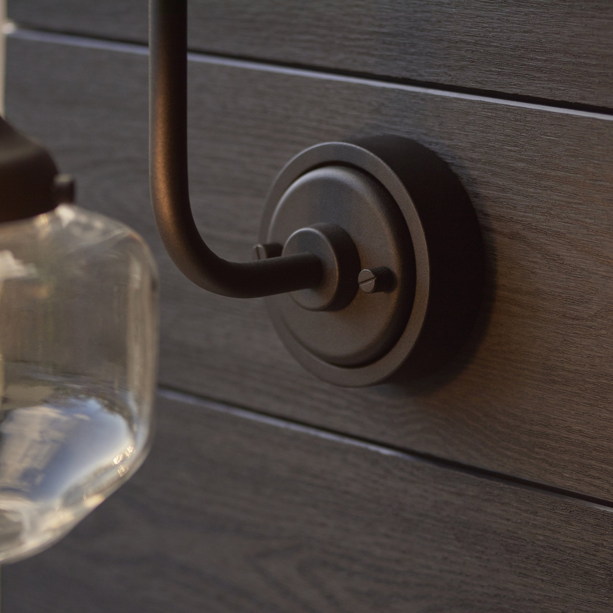 Utopia Amble Swan Neck Single Wall Light - Textured Black & Clear Glass