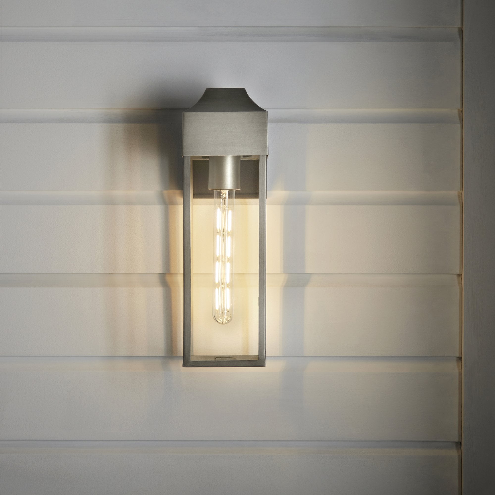 Utopia Alfresco Single Light Wall Lantern - Aged Pewter & Clear Glass