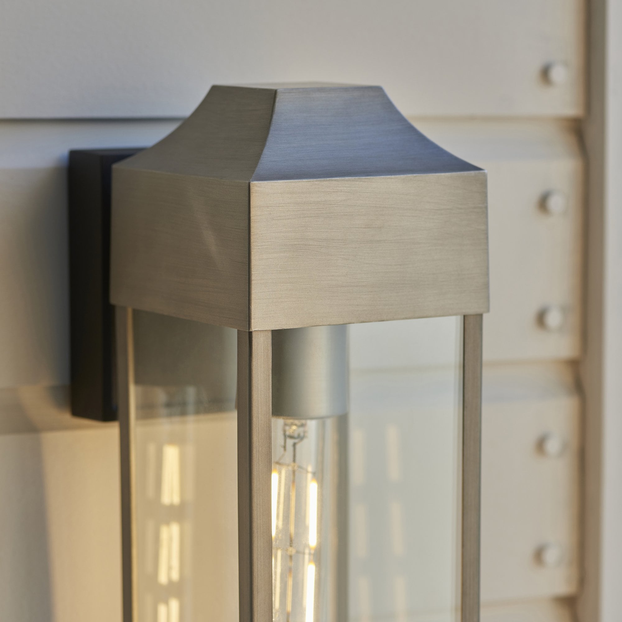 Utopia Alfresco Single Light Wall Lantern - Aged Pewter & Clear Glass