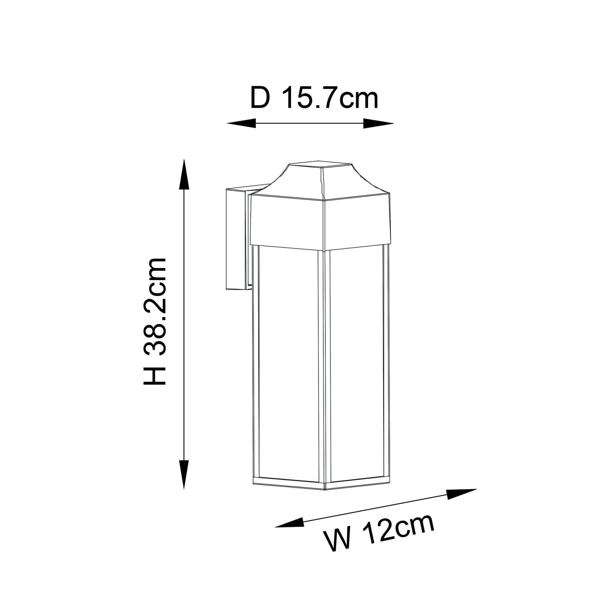 Utopia Alfresco Single Light Wall Lantern - Aged Pewter & Clear Glass