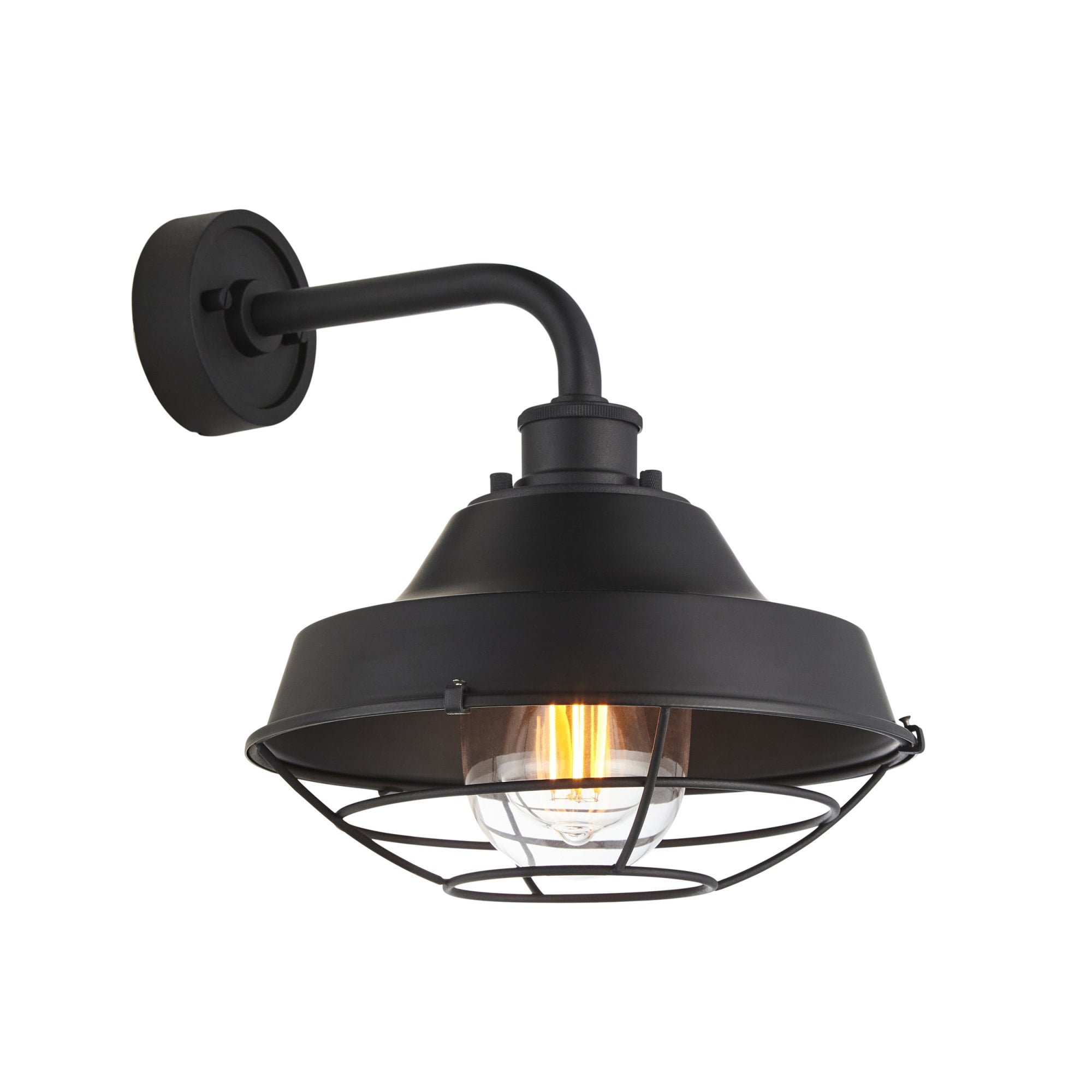 Endon Coop Caged Single Wall Light - Textured Black