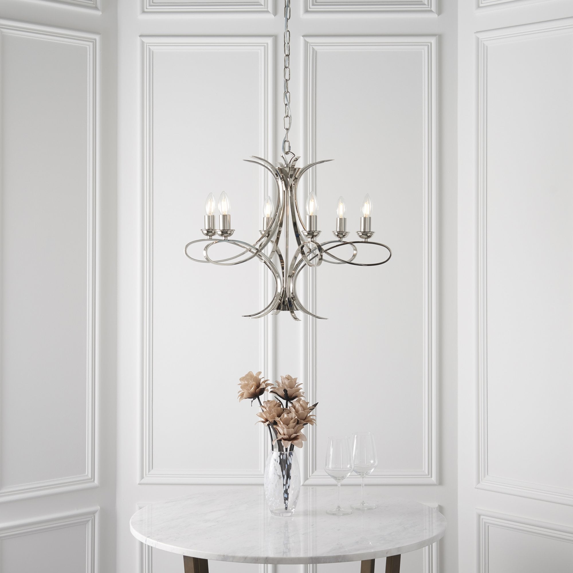 Interiors 1900 Penn 6 Light Pendant - Nickel