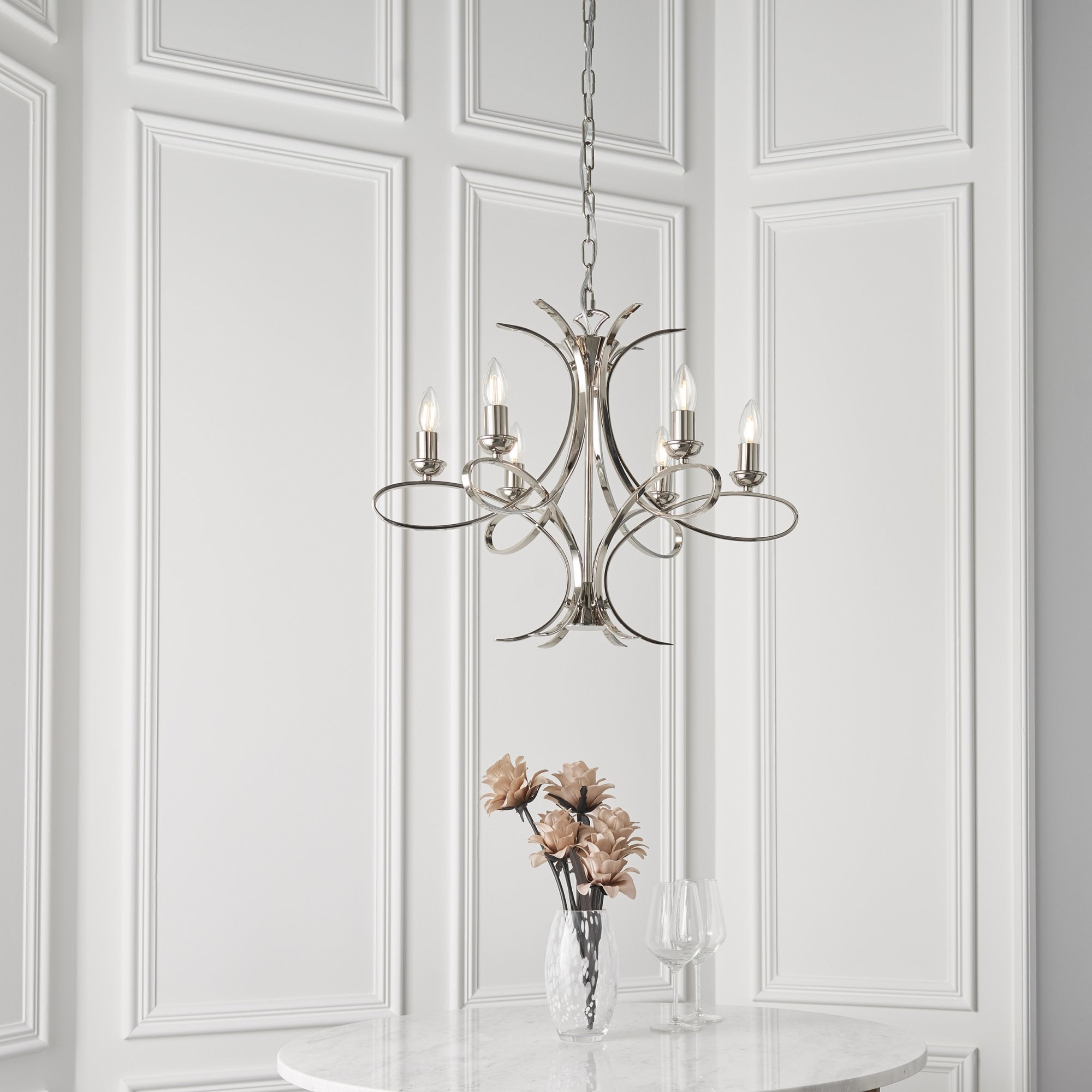 Interiors 1900 Penn 6 Light Pendant - Nickel