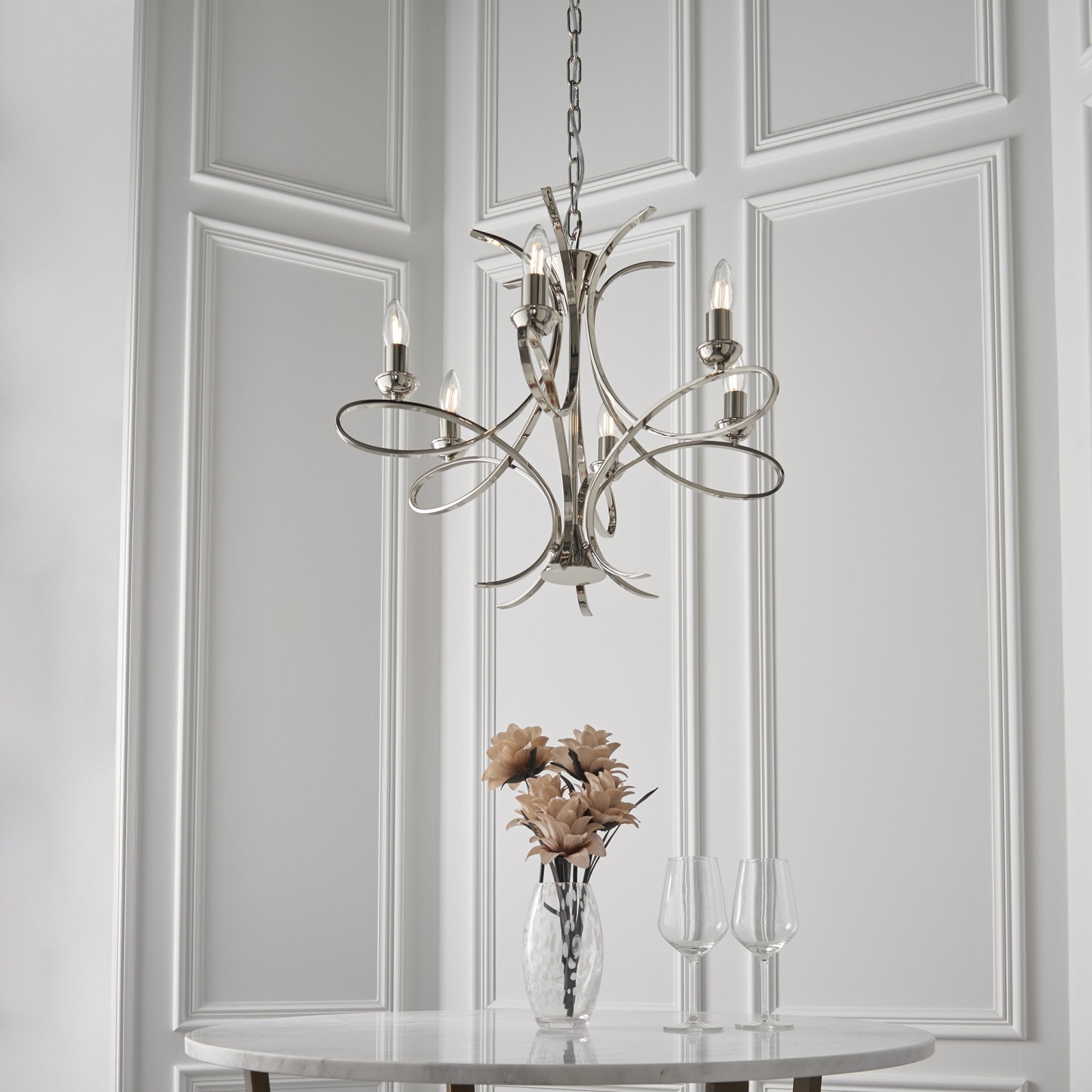 Interiors 1900 Penn 6 Light Pendant - Nickel