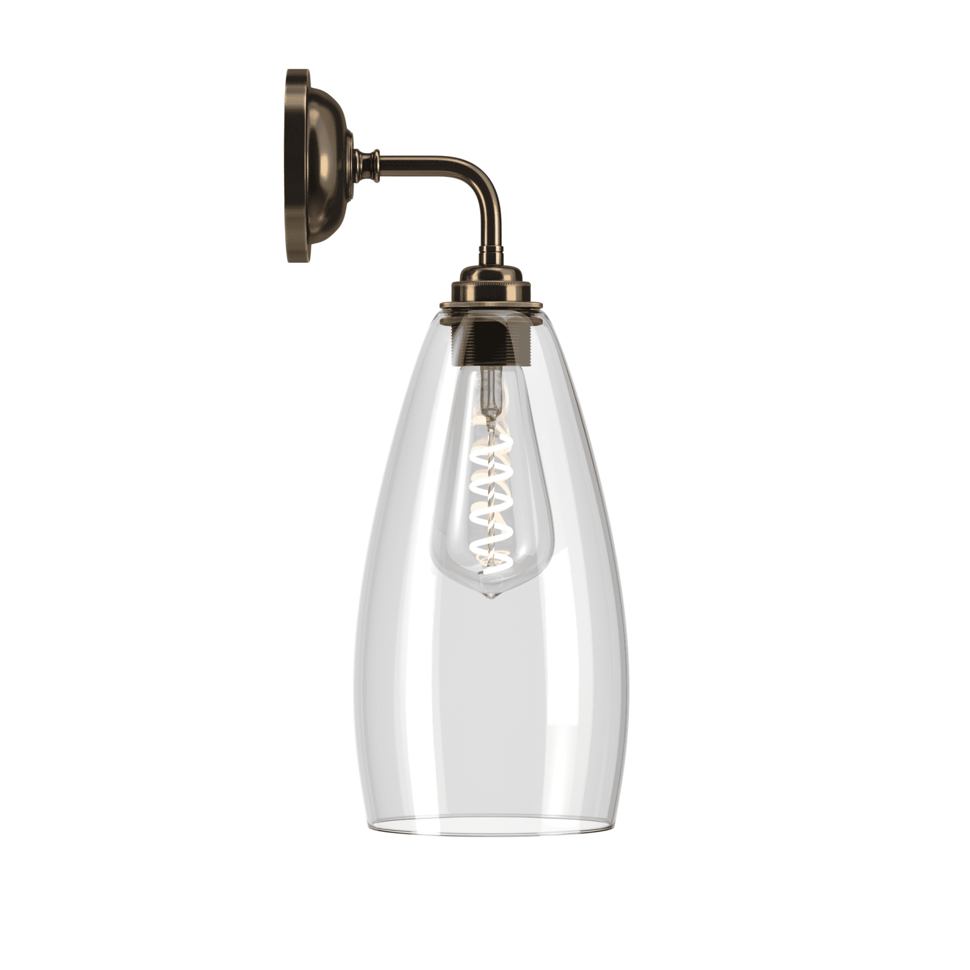 Fritz Fryer Upton Contemporary Large Wall Light - Clear Glass (Various Colour Options)