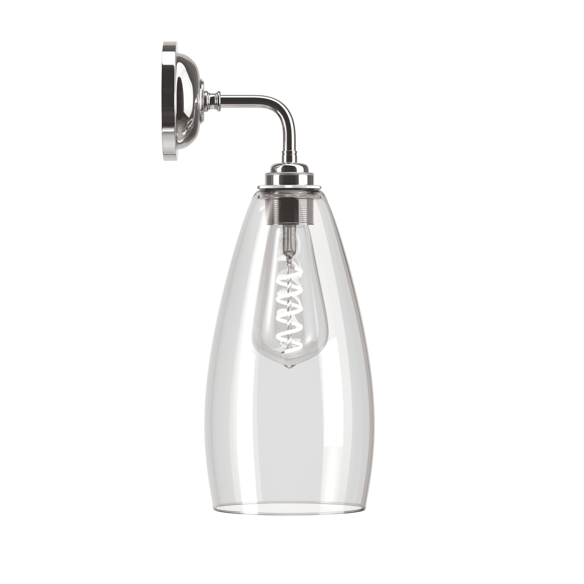 Fritz Fryer Upton Contemporary Large Wall Light - Clear Glass (Various Colour Options)