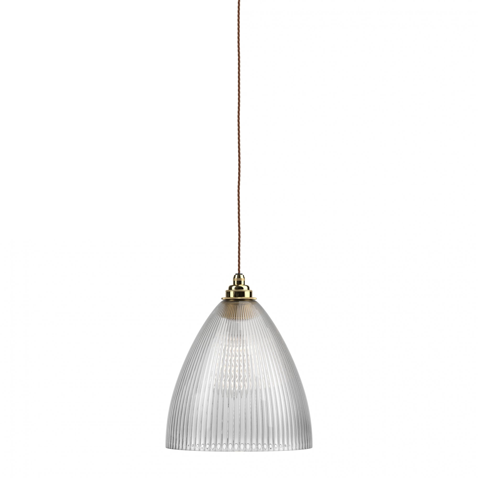 Fritz Fryer Ledbury Skinny Ribbed Glass  Pendant Light - Large (Various Colour Options)