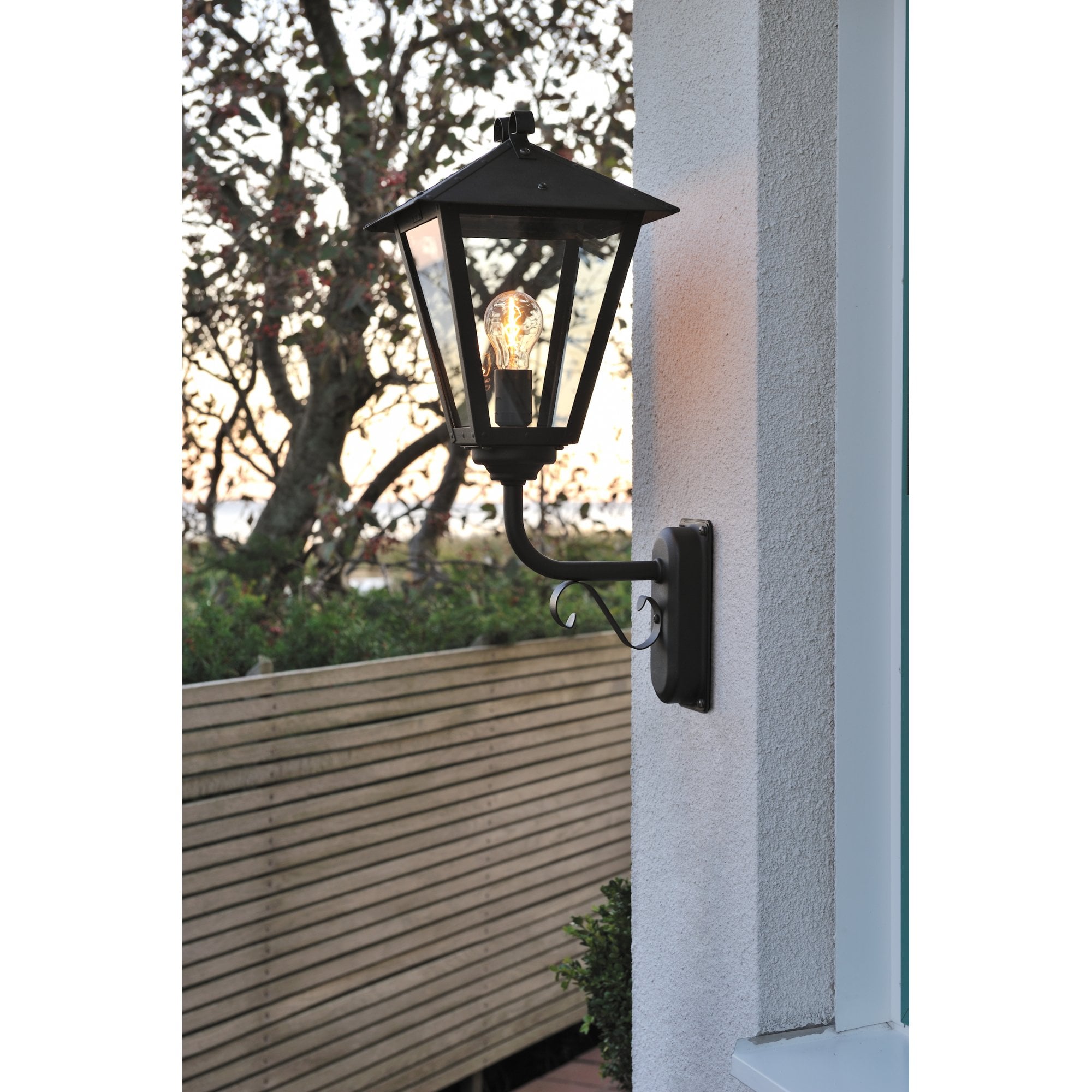 Konstsmide Benu Large Up Wall Light - Matt Black