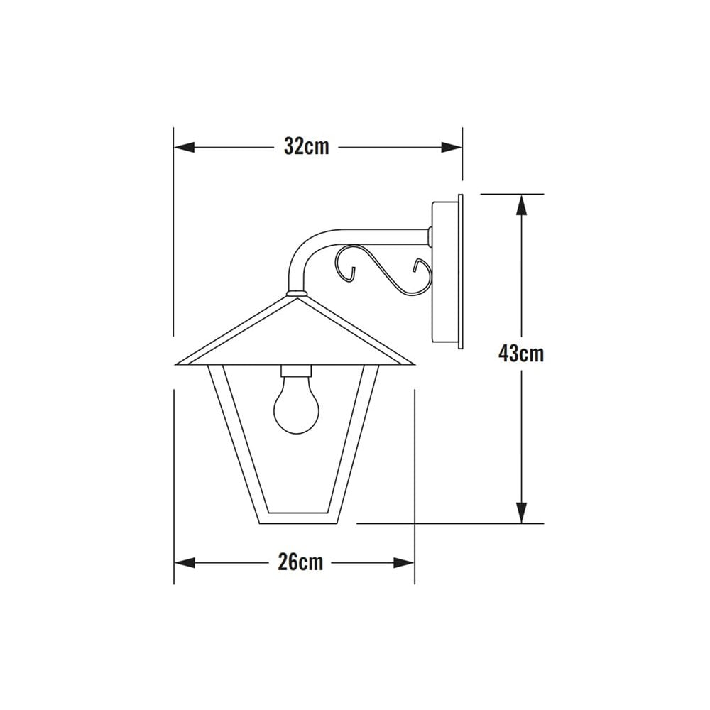 Konstsmide Benu Down Wall Light - Galvanised