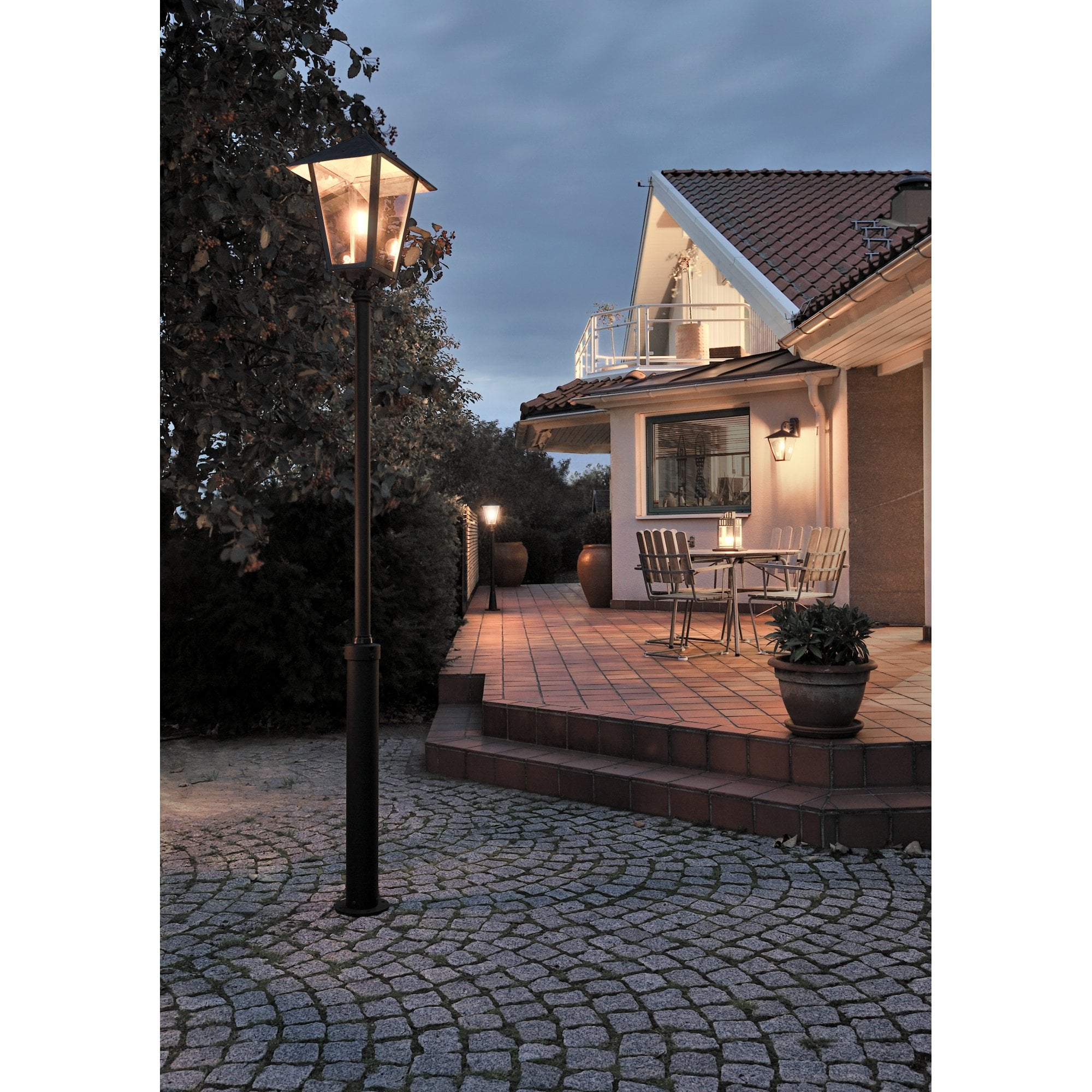 Konstsmide Benu Lampost (With Taurus Column) - Matt Black