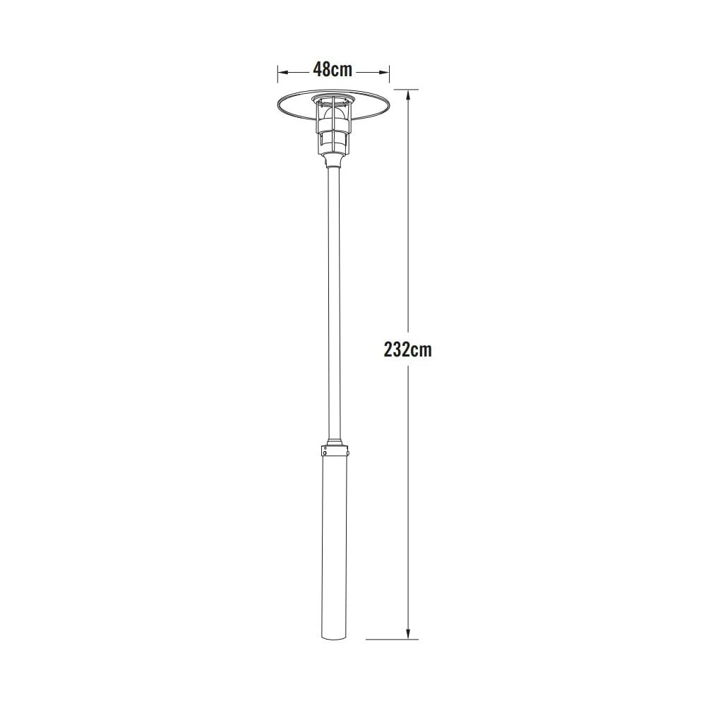 Konstsmide Freja Lampost (With Taurus Column) - Matt Black