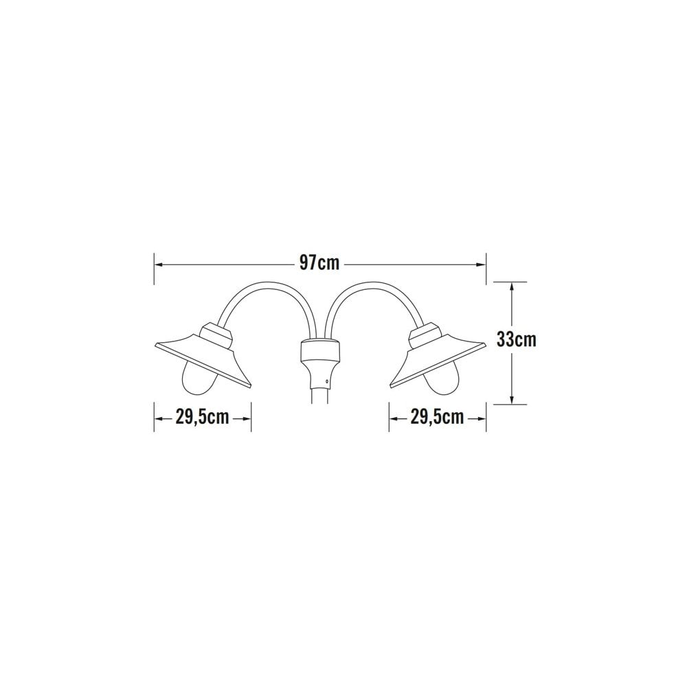 Konstsmide Vega Twin Head - Matt Black - Head Only