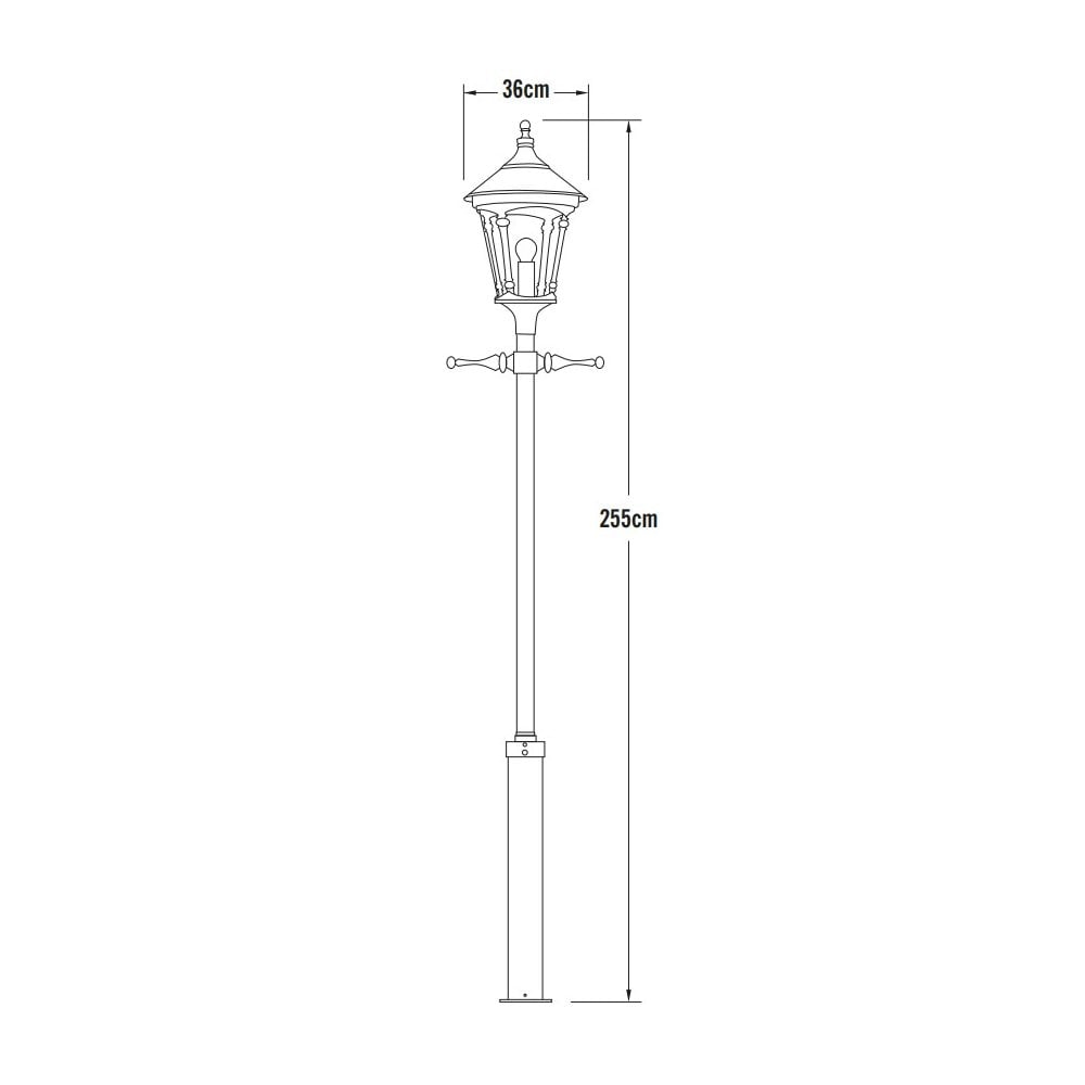 Konstsmide Virgo Lampost (With Taurus Column) - Matt Black