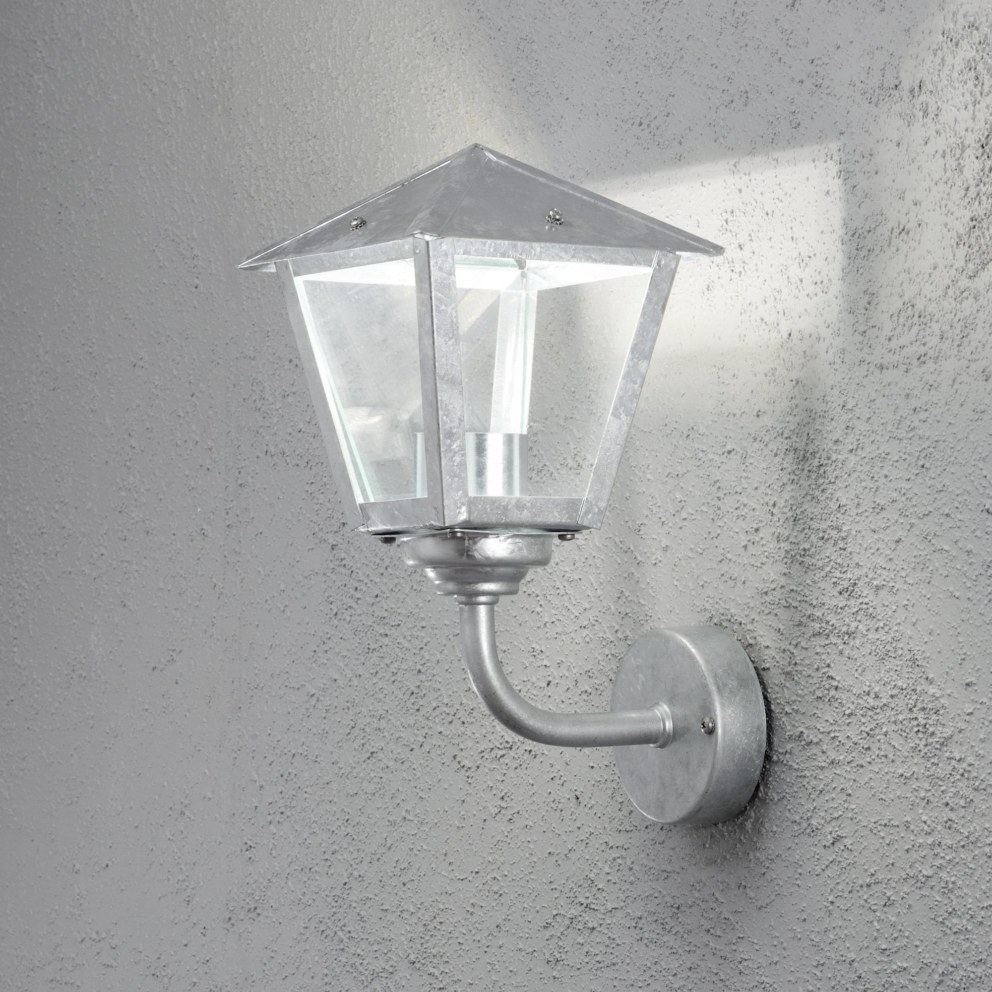 Konstsmide Benu Small LED Up Wall Light - Galvanised