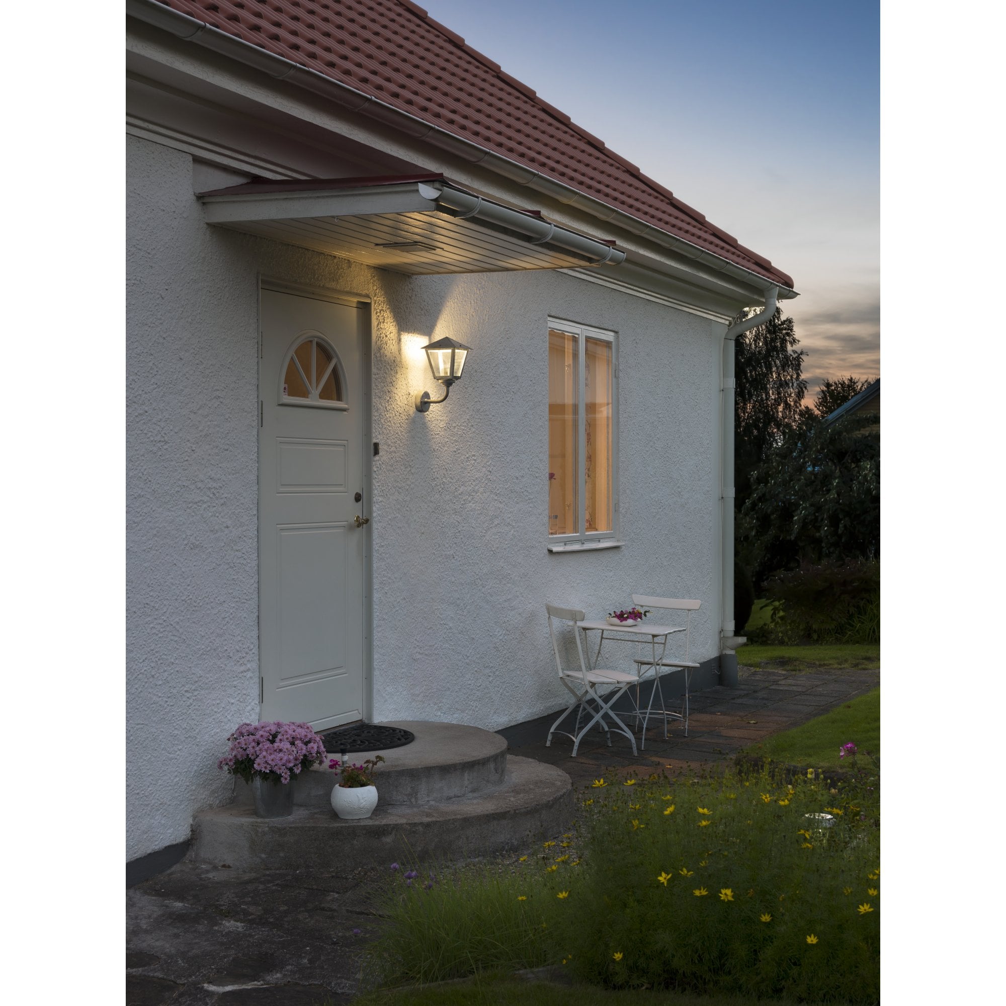 Konstsmide Benu Small LED Up Wall Light - Galvanised