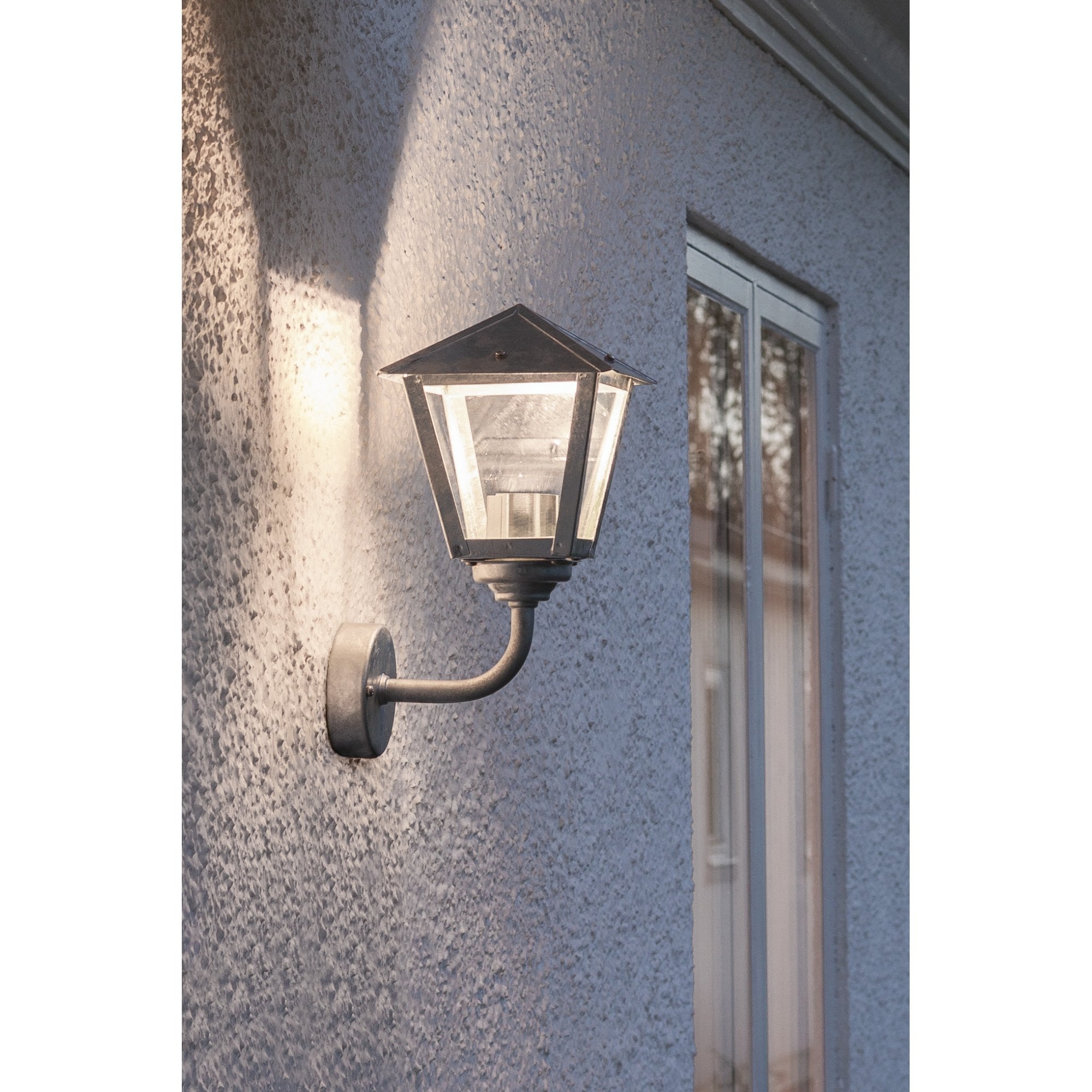 Konstsmide Benu Small LED Up Wall Light - Galvanised