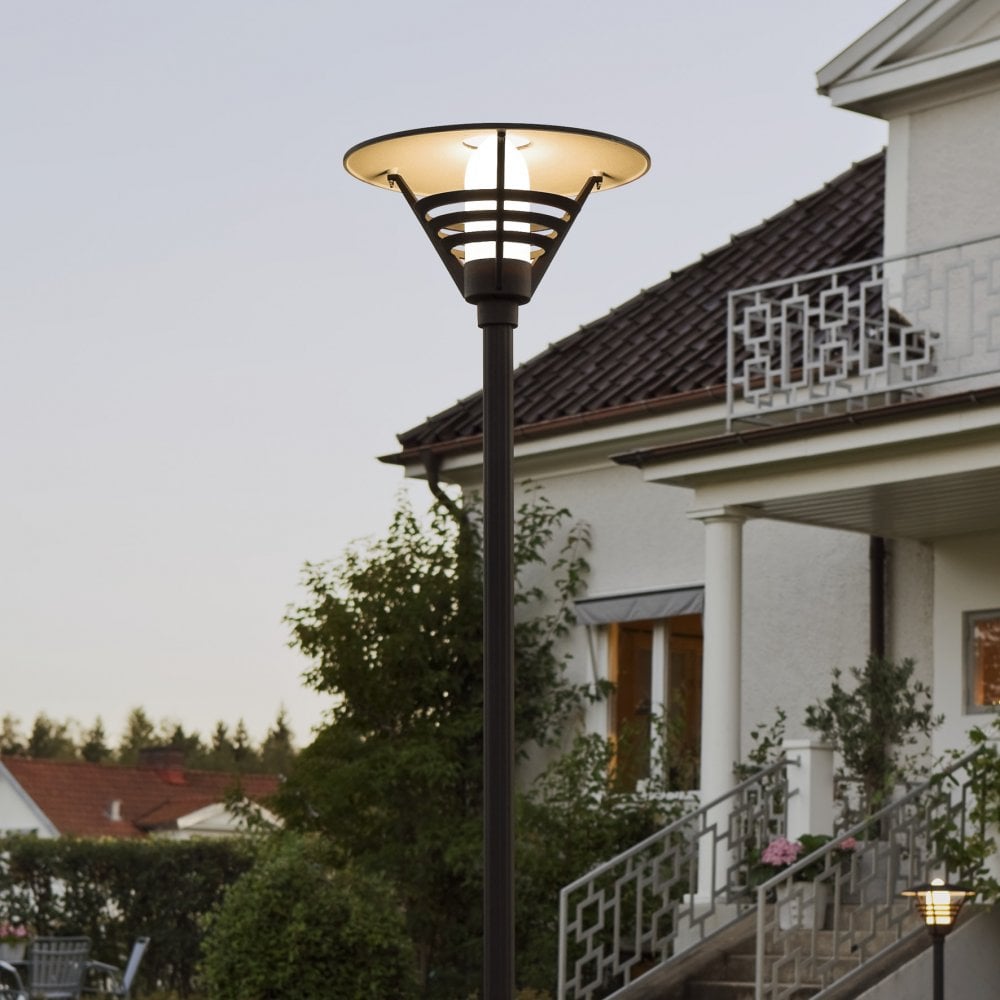 Konstsmide Gemini Lampost (With Draco Column) - Matt Black