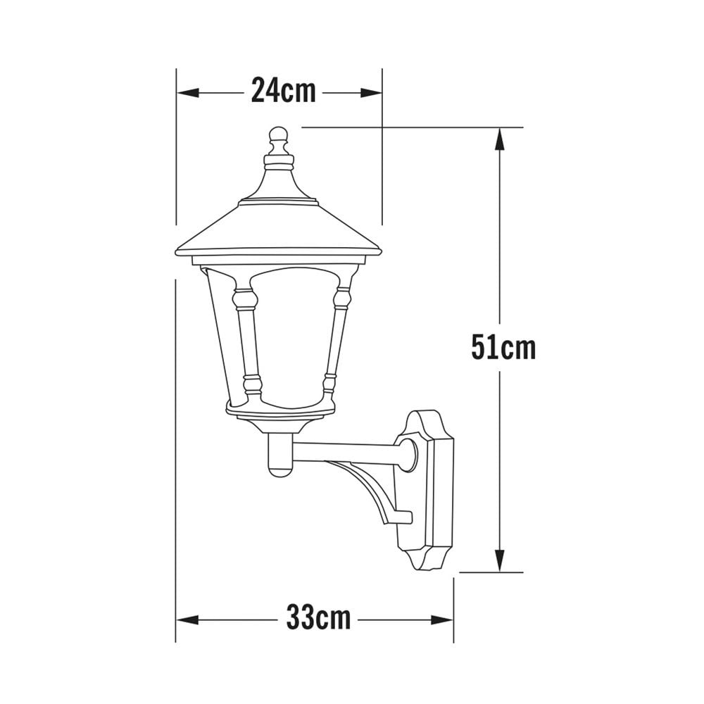 Konstsmide Virgo Up Wall Light - Matt Black
