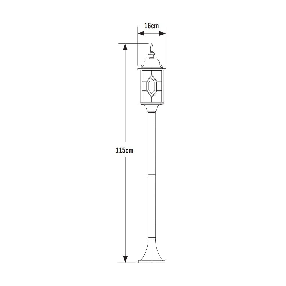 Konstsmide Milano Single Post Light - Black