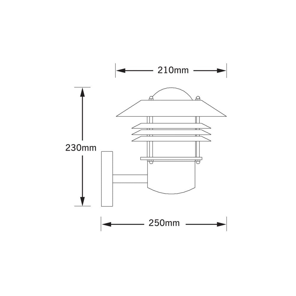 Konstsmide Modena Louvre Up Wall Lantern - Galvanised Steel