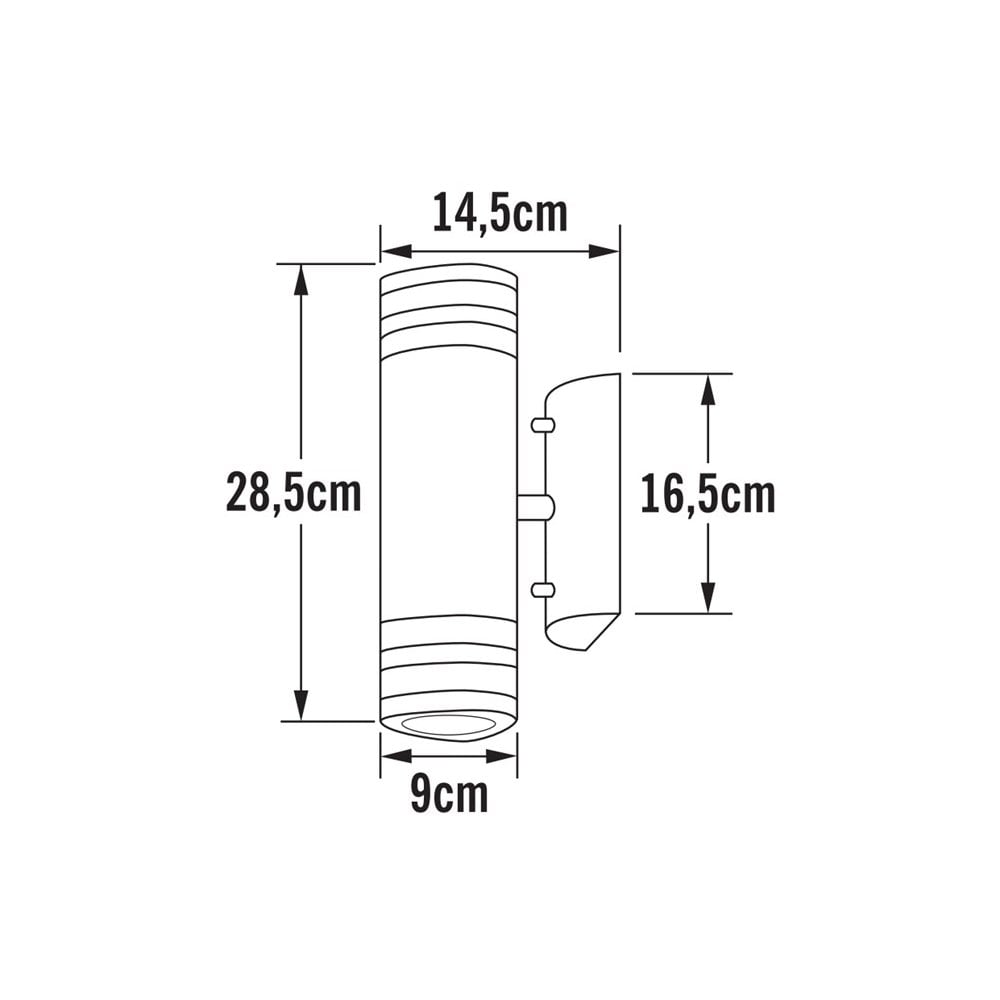 Konstsmide Modena Double Ring Up/Down Wall Light - Matt Black