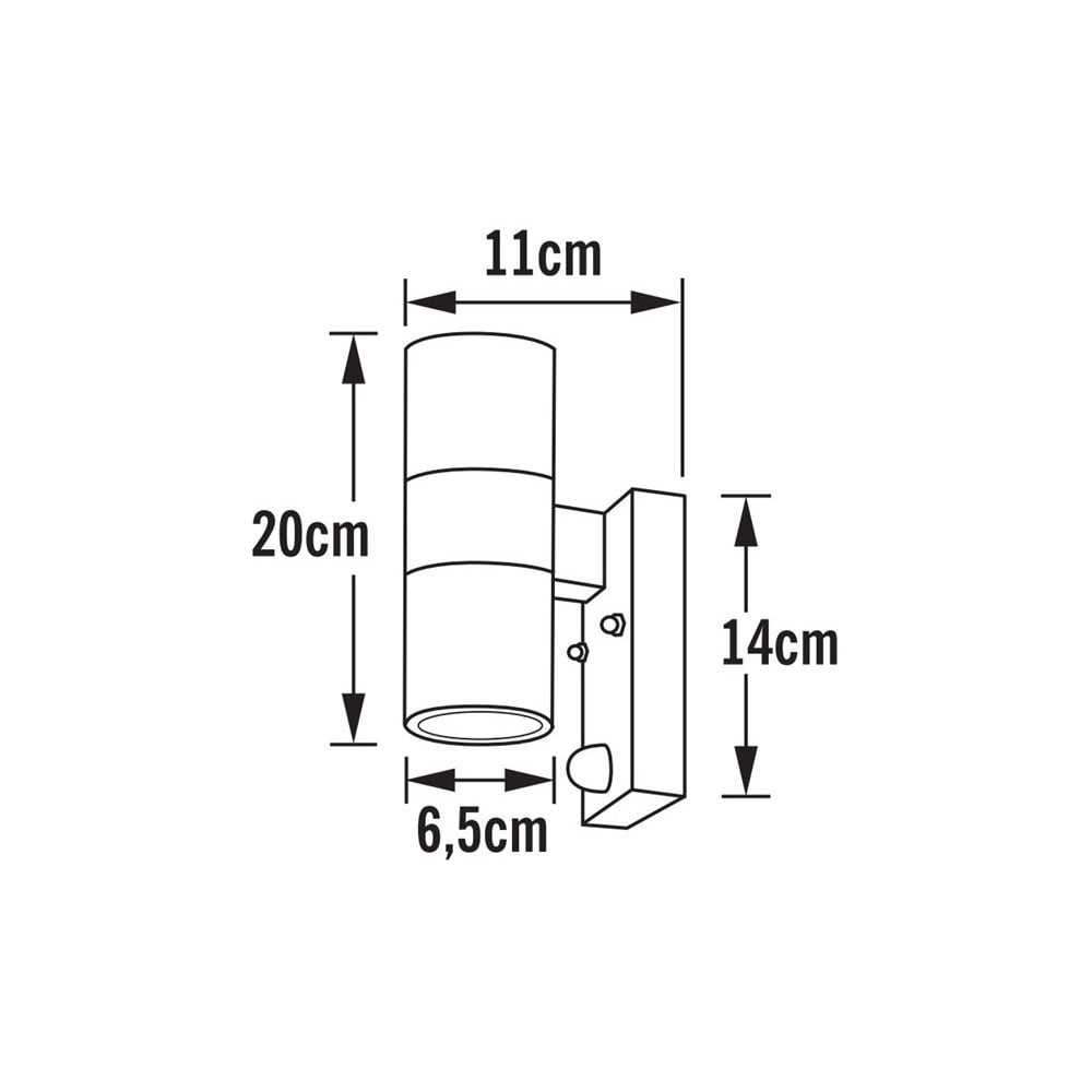 Konstsmide Modena Up/Down Wall Light with PIR - Stainless Steel