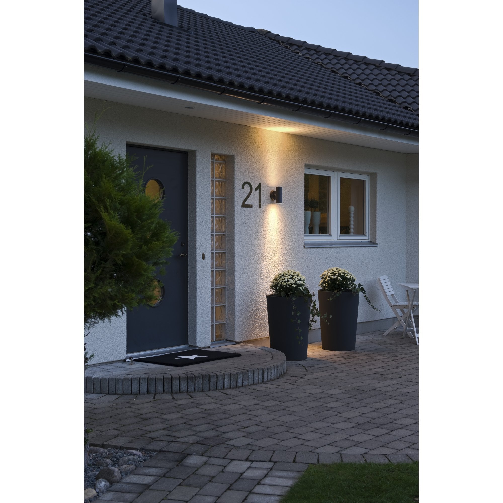 Konstsmide Modena 19.5cm Up/Down Wall Light - Matt Black