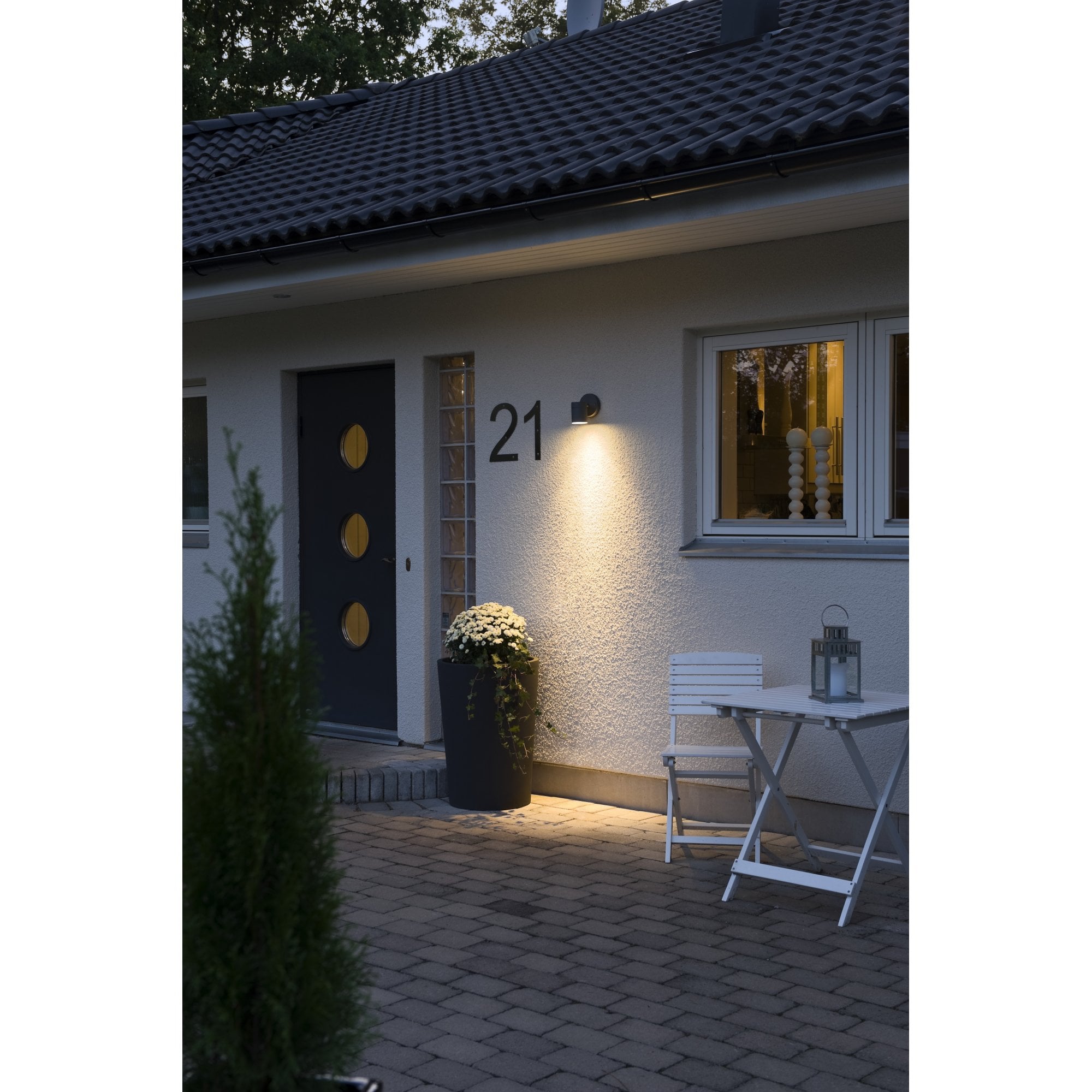 Konstsmide Modena 12cm Down Wall Light - Matt Black