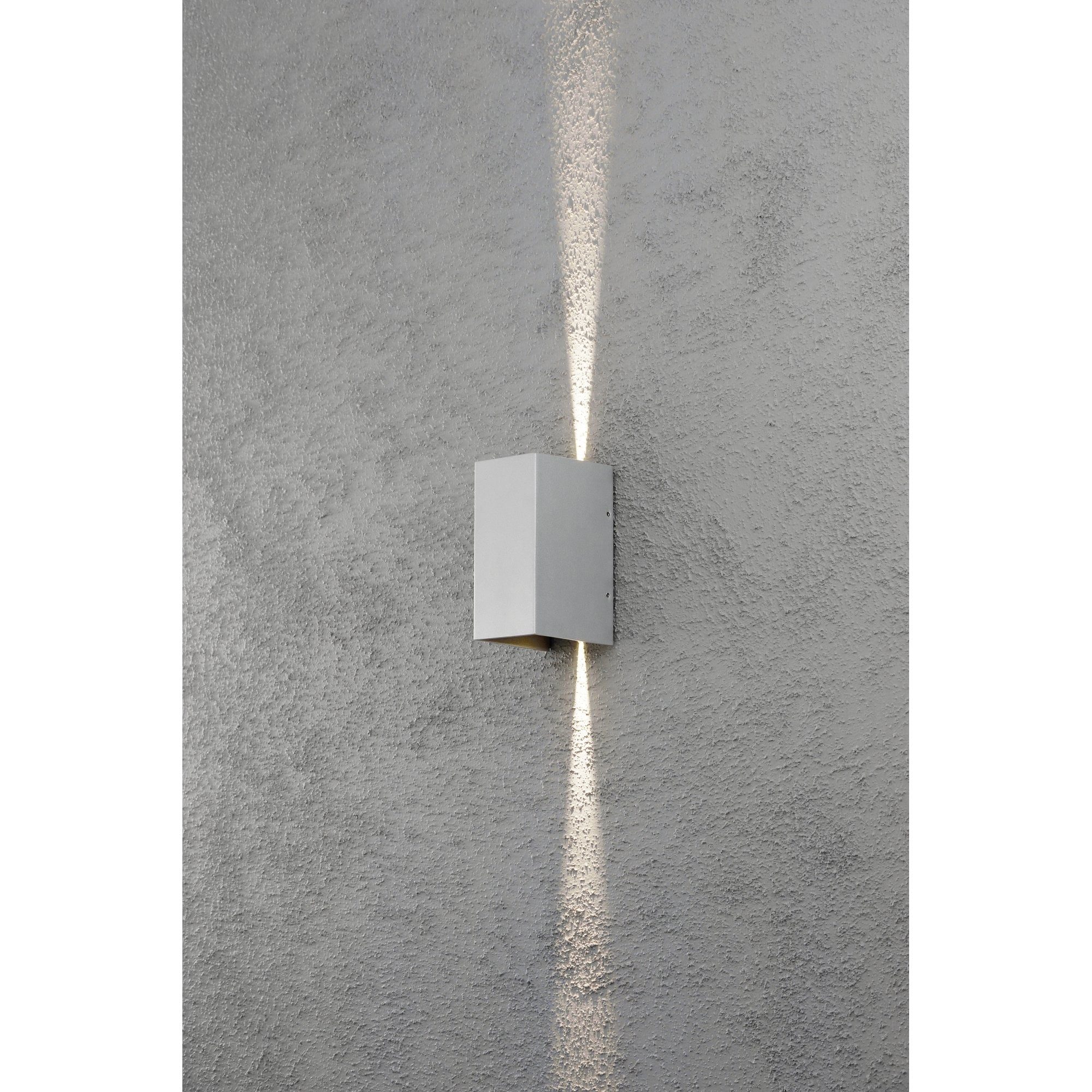Konstsmide Cremona Rectangular LED Up/Down Wall Light - Aluminium