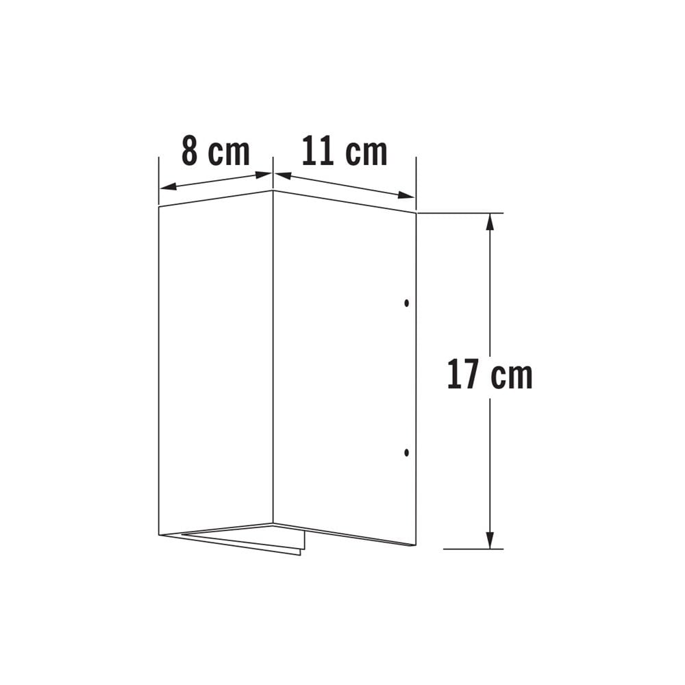 Konstsmide Cremona Rectangular LED Up/Down Wall Light - Aluminium