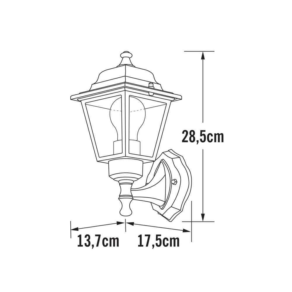 Konstsmide Budget Up Square Wall Light - Matt Black