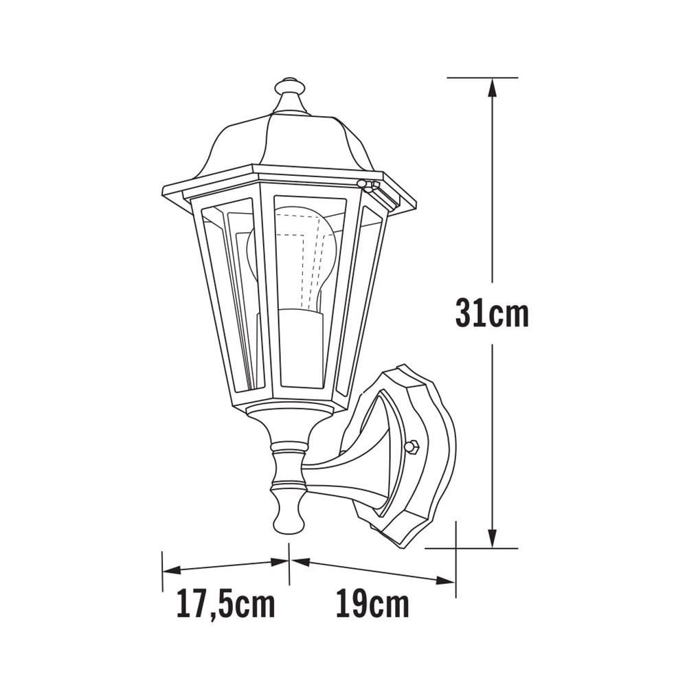 Konstsmide Budget Up Wall Light - Matt Black