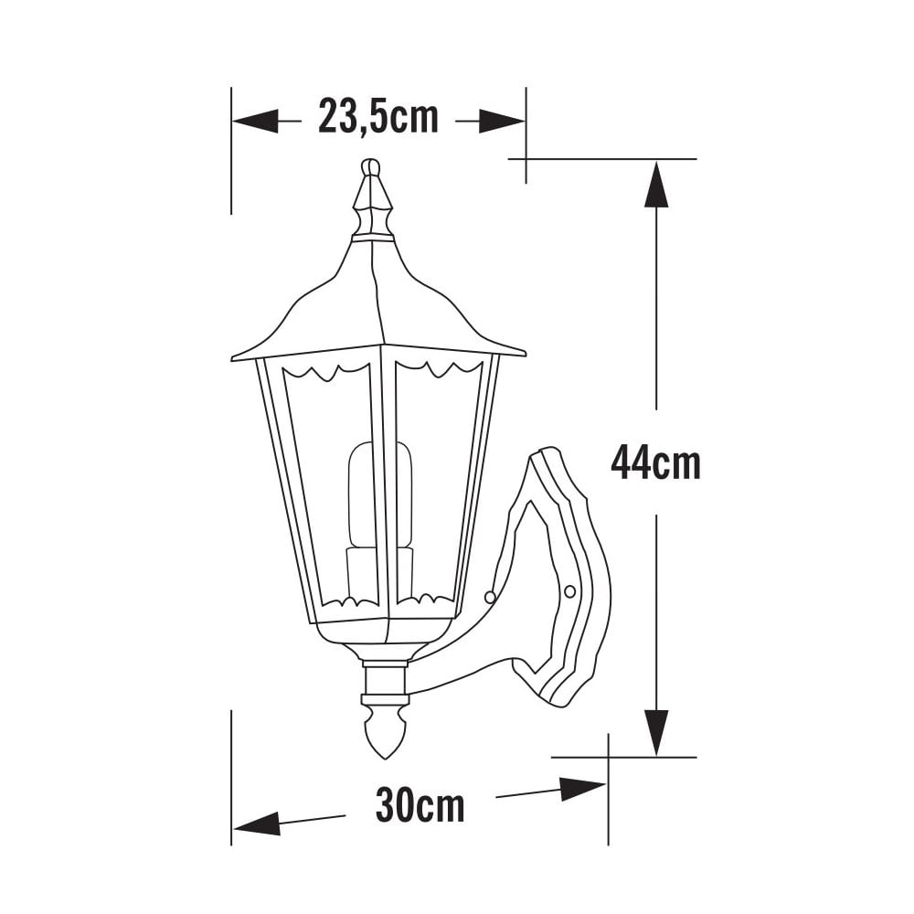 Konstsmide Firenze 45cm Up Wall Light - Matt Black