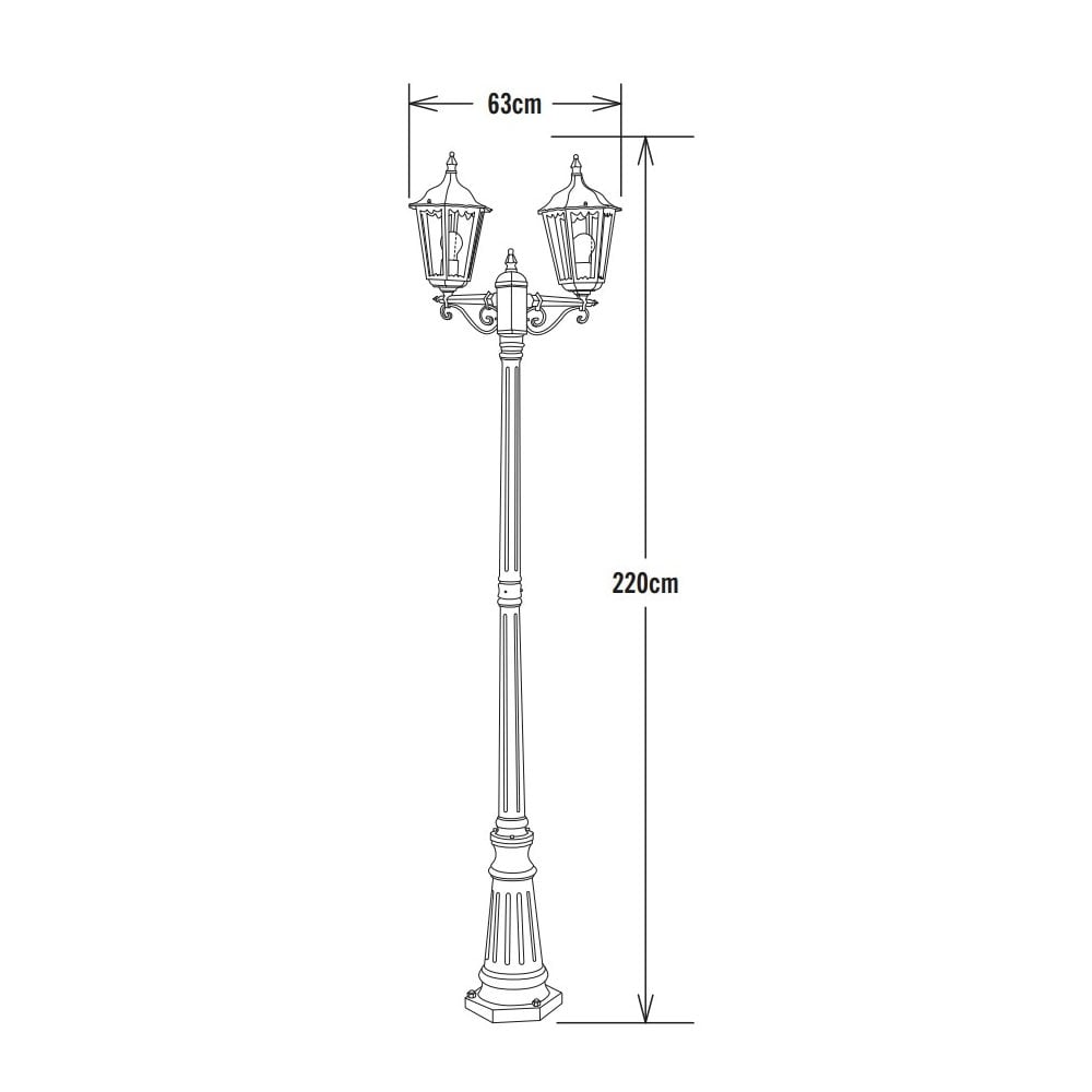 Konstsmide Firenze Twin Head Lampost - Matt White