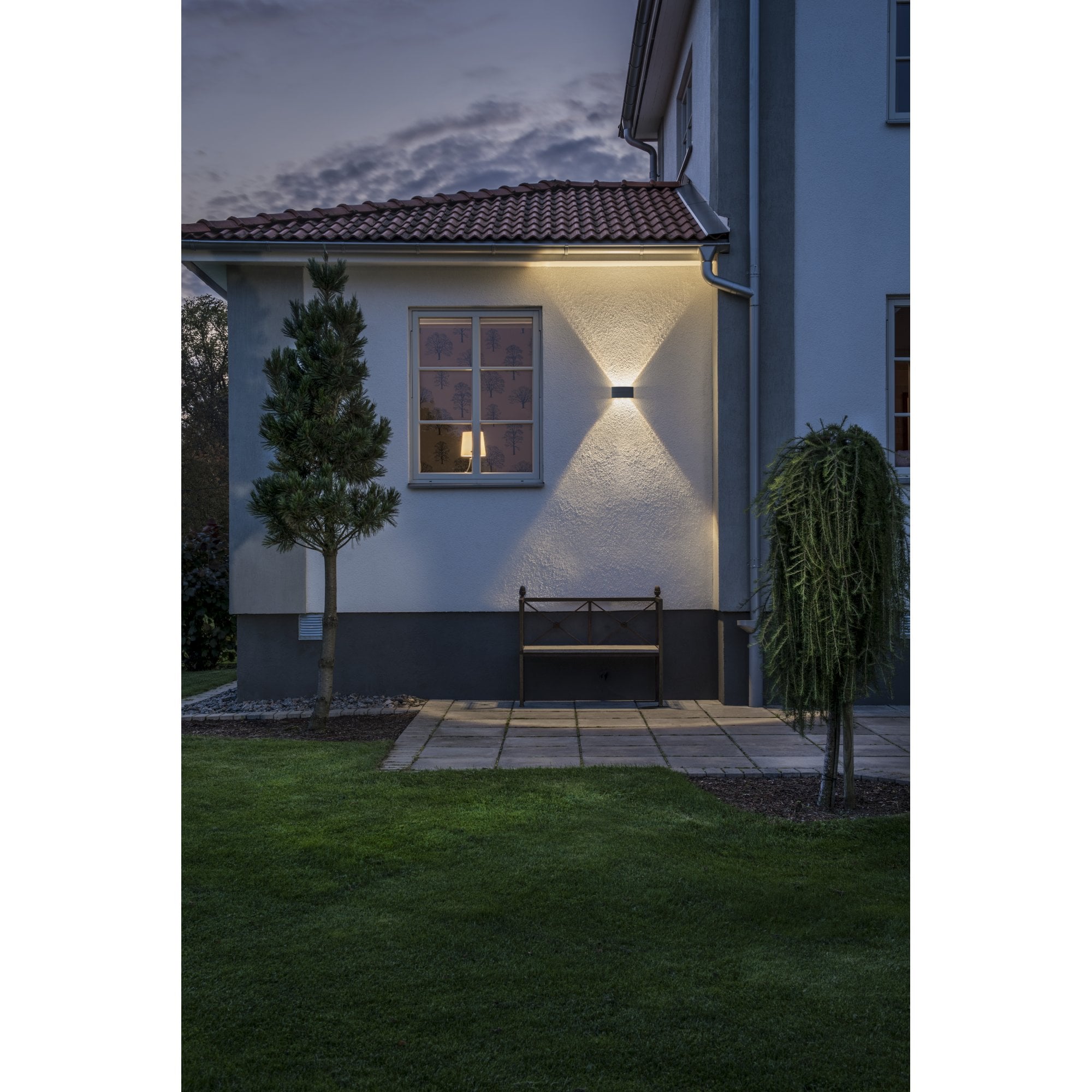 Konstsmide Chieri Rounded LED Wall Light - Anthracite