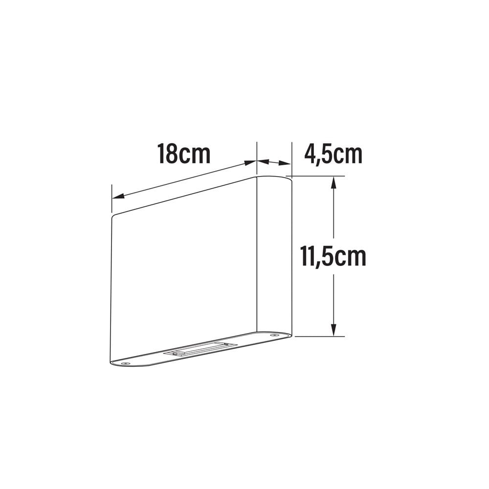 Konstsmide Chieri 11.5cm Oblong LED Wall Light - Matt White