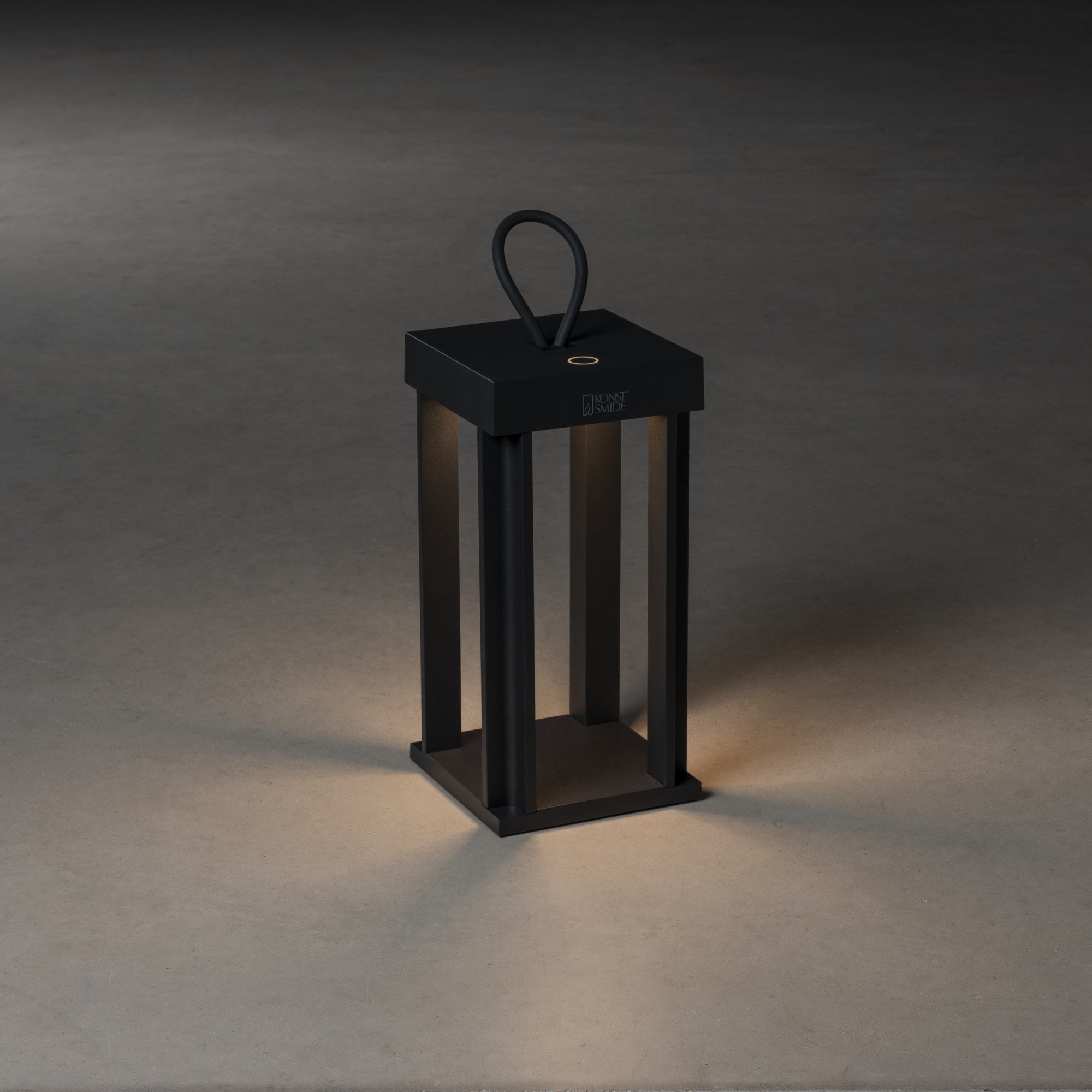 Konstsmide Cannes Outdoor Lantern With USB - Matt Black