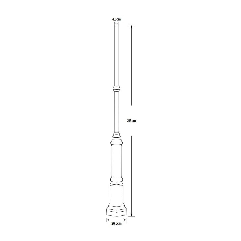 Konstsmide Hercules 2130mm Column - Matt Black - Base Only