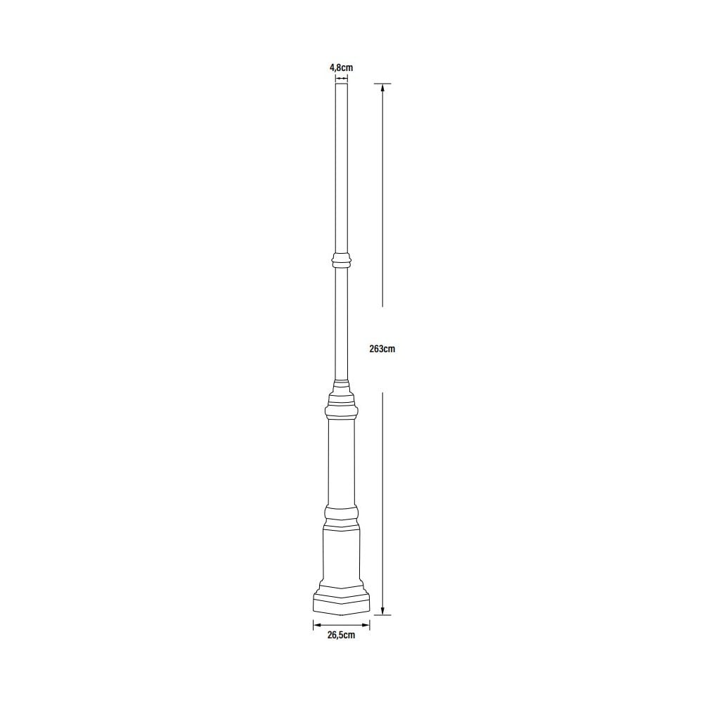 Konstsmide Hercules 2630mm Column - Matt White - Base Only