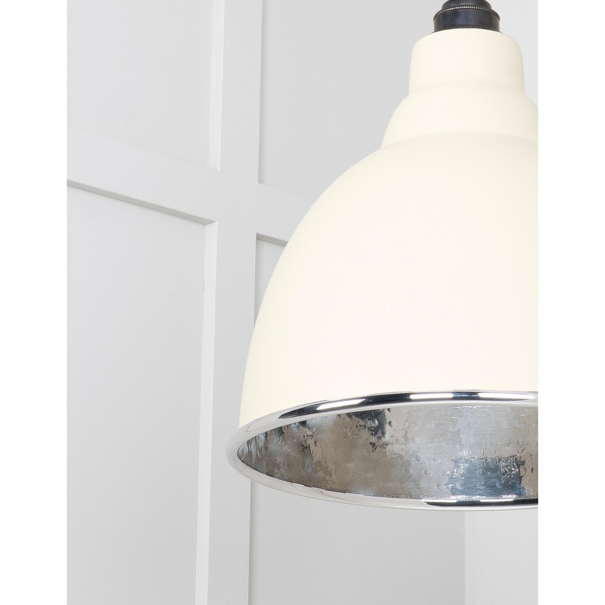 From The Anvil Hammered Nickel Brindley Cluster Pendant - Teasel (Off White/Cream)